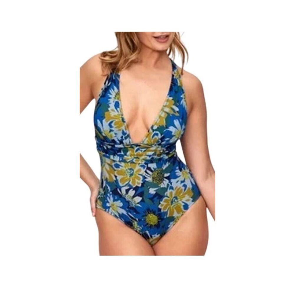 Adore me women Monroe swimsuit floral gathered one piece coastal plus size